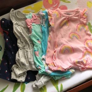 Newborn baby girl lot bundle 5 pieces rainbow NB